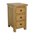 Manhattan Rustic Oak 3 Drawer Slim Bedside Table