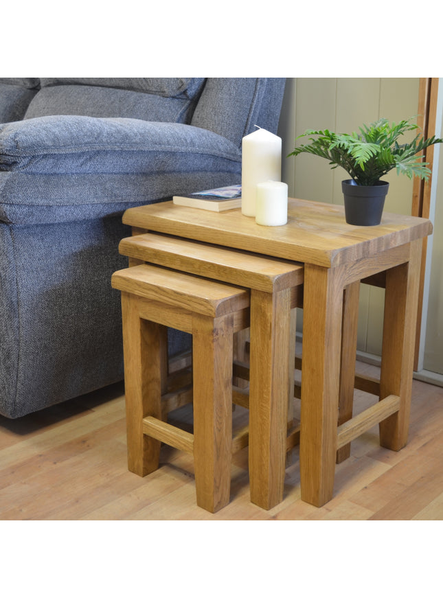 Manhattan Oak Nest of 3 Tables