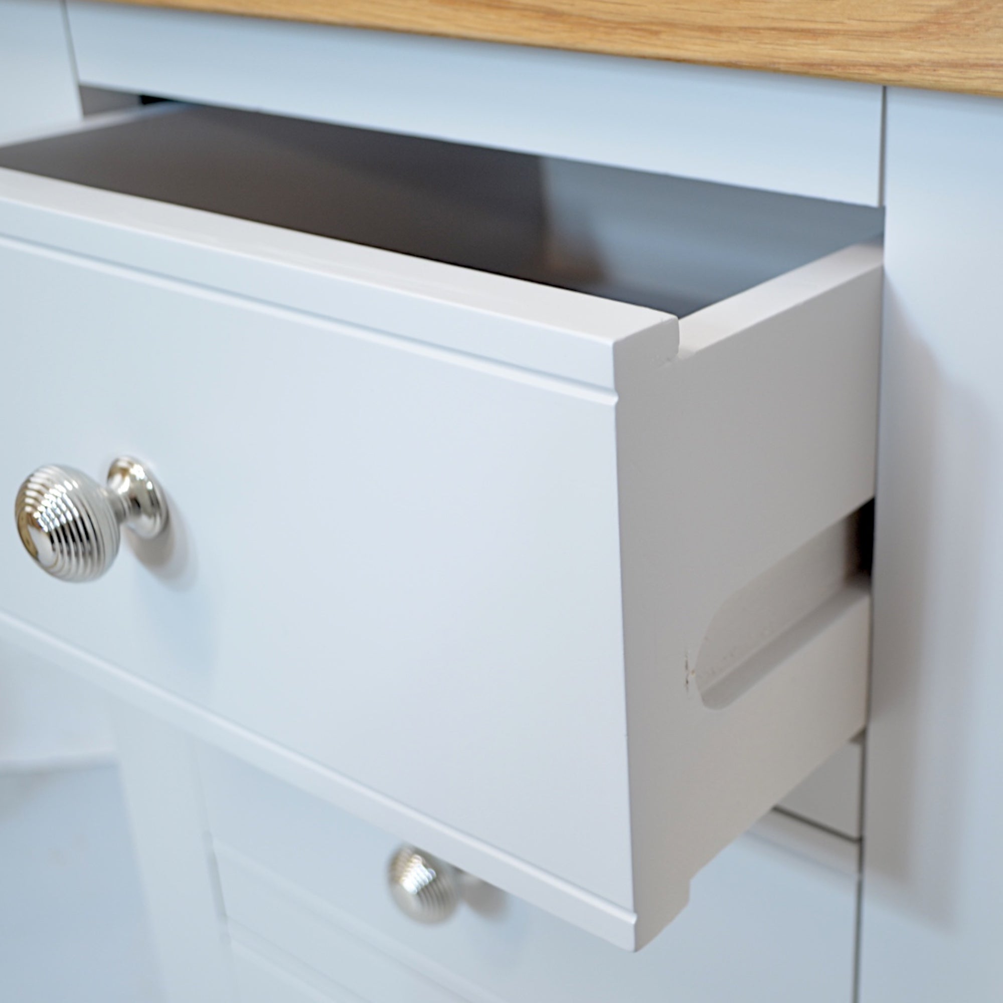 Rio Grey 3 Drawer Large Bedside Table