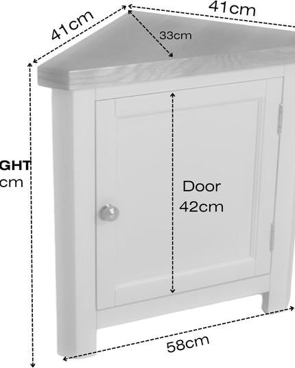 Richmond Oak 61cm Height Triangle Corner Cabinet