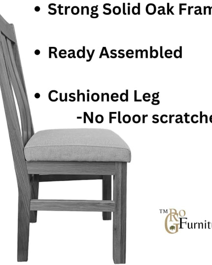 Elizabeth Twin Slat Grey Painted Chair With LColour Padding