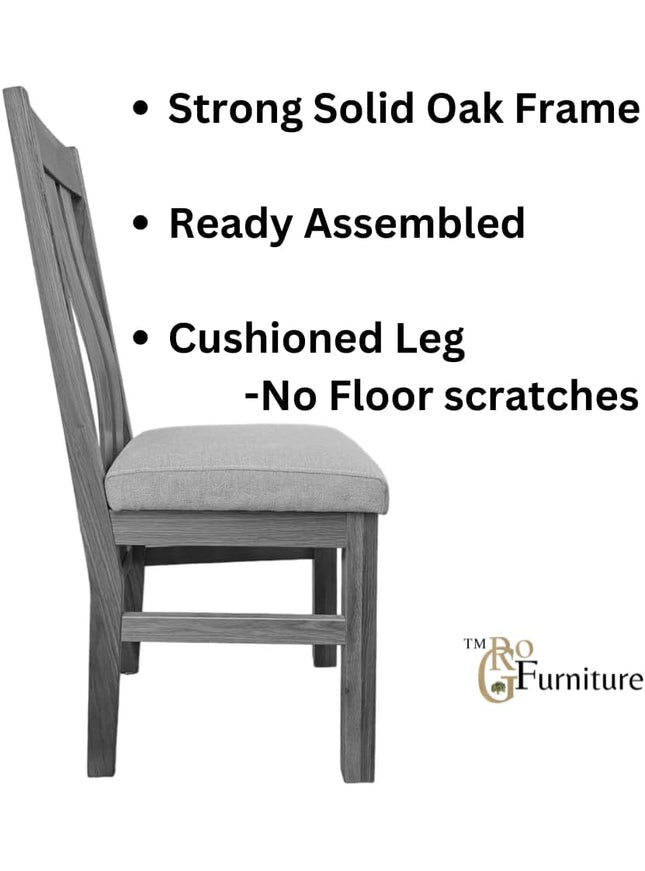 Elizabeth Twin Slat Grey Painted Chair With LColour Padding