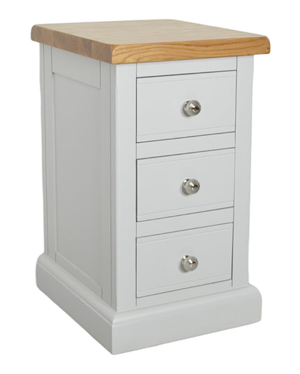 3 Drawer Narrow Bedside, Cashmere Grey