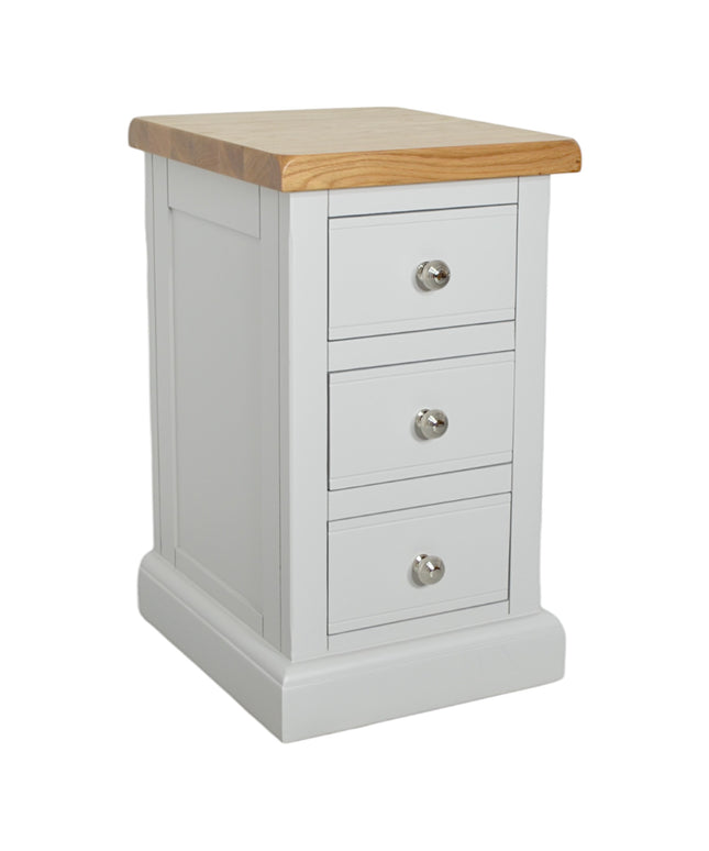 3 Drawer Narrow Bedside, Cashmere Grey