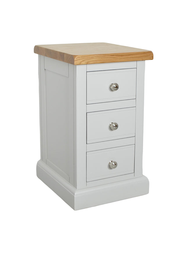 3 Drawer Narrow Bedside, Cashmere Grey