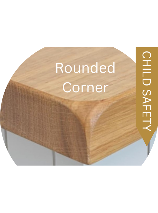 GROFurniture Small Cabinet with Drawer, Painted Storage Cabinet with Oak Top