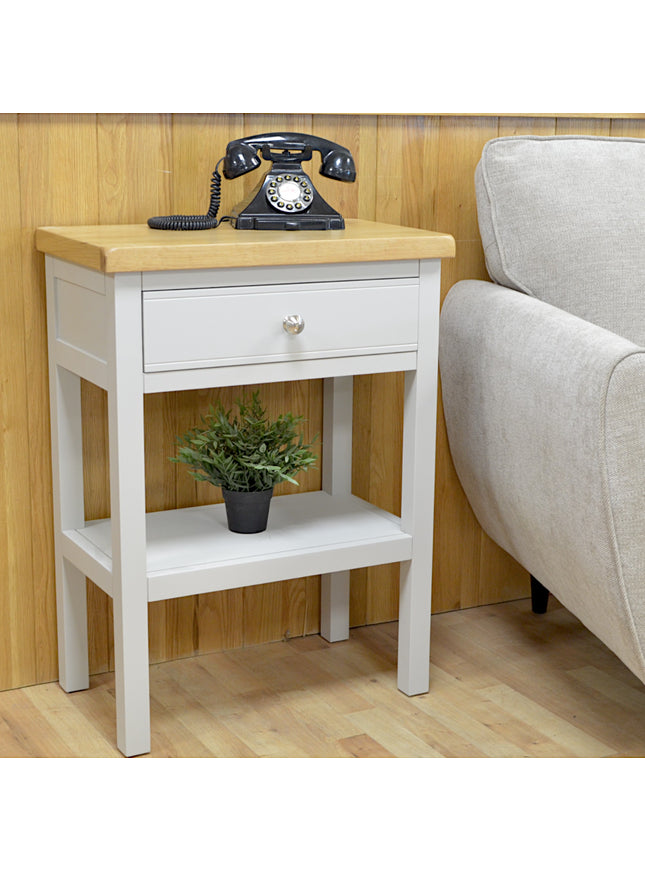 GROFurniture Cashmere Grey 1 Drawer Medium Console Table