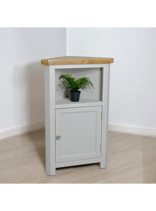 GROFurniture Painted Cashmere Grey Tall Corner Cabinet