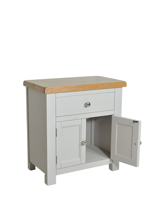 GROFurniture Small Cabinet with Drawer, Painted Storage Cabinet with Oak Top