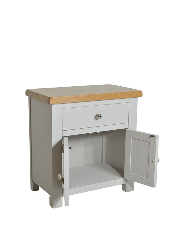 GROFurniture Small Cabinet with Drawer, Painted Storage Cabinet with Oak Top