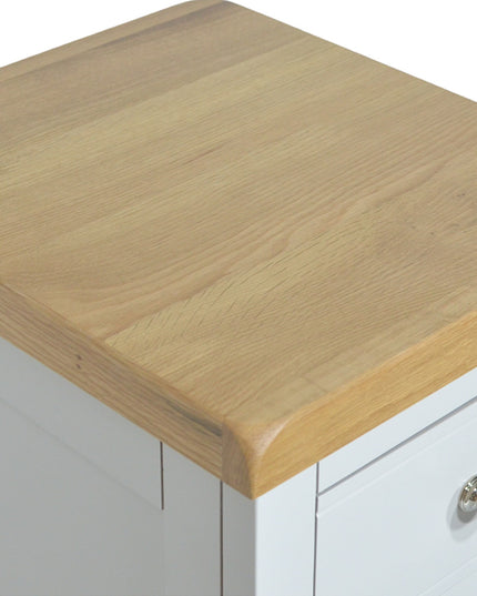 GROFurniture Solid Wood Cashmere Grey 1 Drawer Side Table
