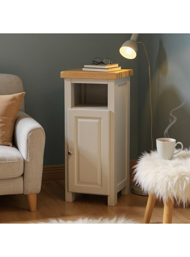 GROFurniture Cashmere Grey Hutch Narrow Cabinet