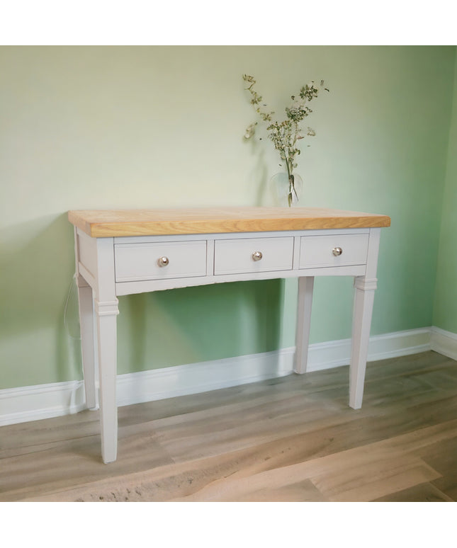 Cashmere Grey Painted 3 Drawers Dressing Table Desk