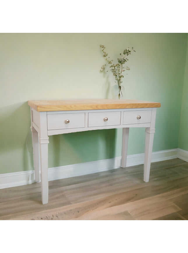 Cashmere Grey Painted 3 Drawers Dressing Table Desk