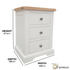 Snow White Large Bedside Table, Fully Assembled Bedside Cabinet, Painted White Bedside