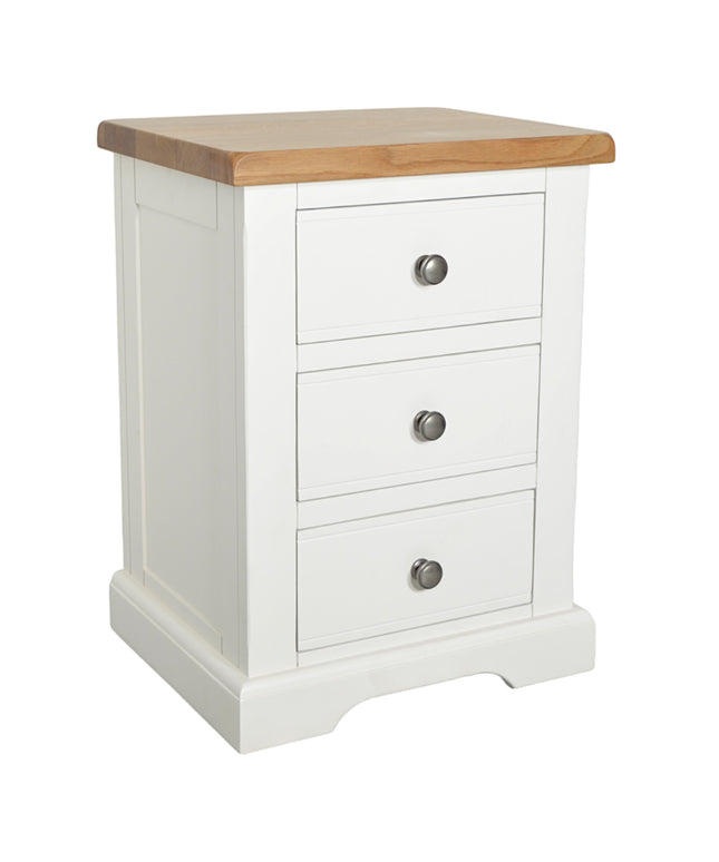 Snow White 3 Drawer Large Bedside Table