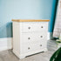 GROFurniture Snow White Small Chest of Drawer, 3 Drawer Chest, Painted Bedroom Furniture, Large Bedside Table, Chest of Drawer for Bedroom Storage