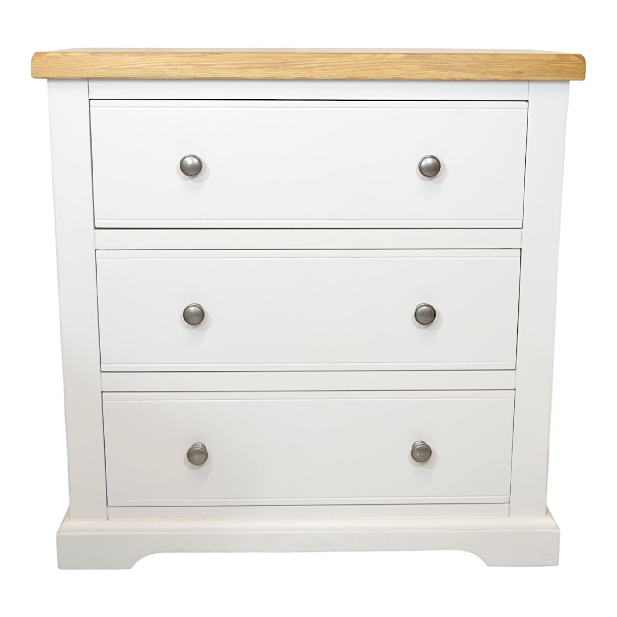 GROFurniture Snow White Small Chest of Drawer, 3 Drawer Chest, Painted Bedroom Furniture, Large Bedside Table, Chest of Drawer for Bedroom Storage