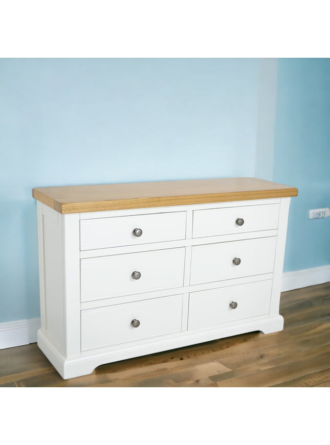 Snow White Window Height Chest of Drawers, Fully Assembled