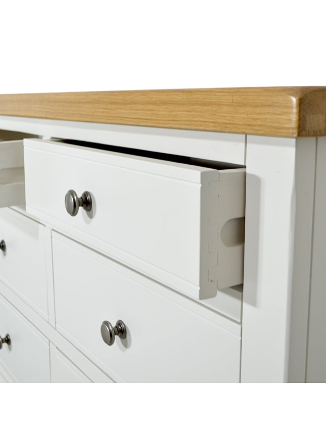 Snow White Window Height Chest of Drawers, Fully Assembled