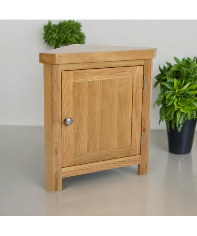 Richmond Oak 61cm Height Triangle Corner Cabinet