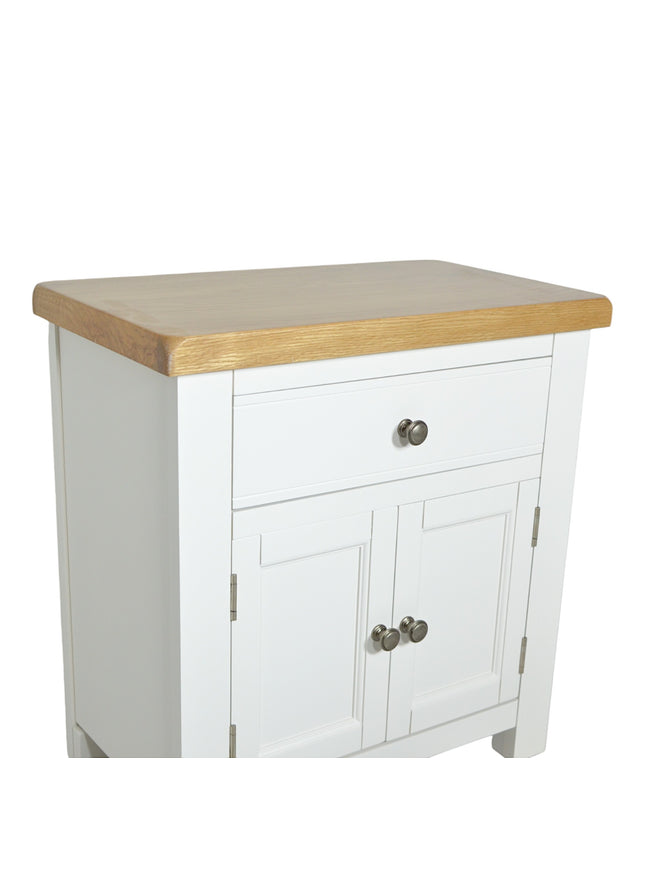 GROFurniture Small Cabinet with Drawer, Painted Storage Cabinet with Oak Top