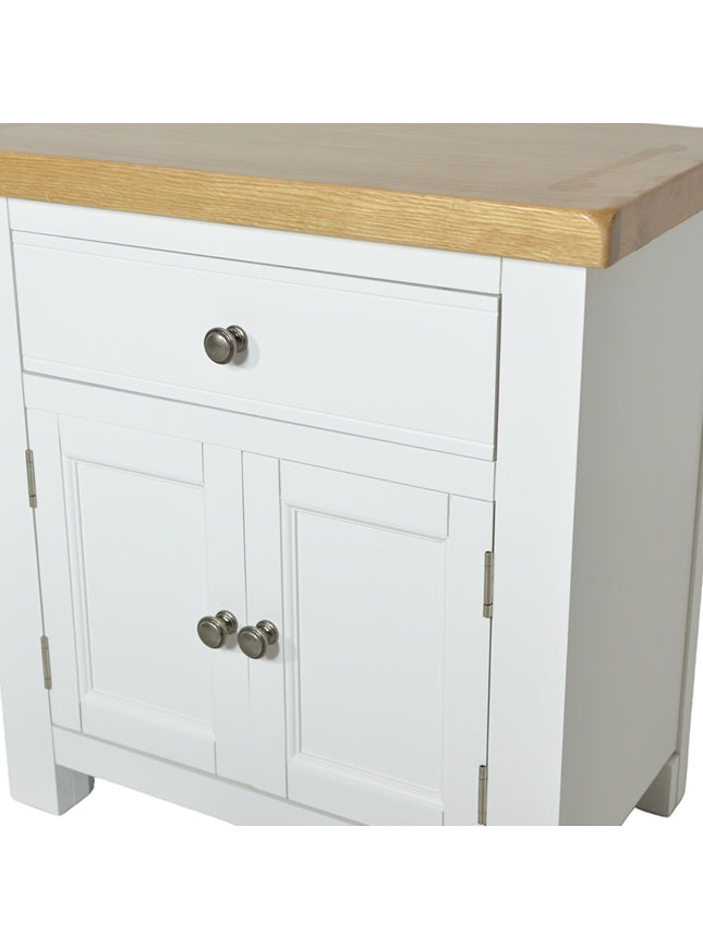 GROFurniture Small Cabinet with Drawer, Painted Storage Cabinet with Oak Top