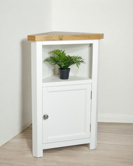 GROFurniture Snow White Tall Corner Cabinet,