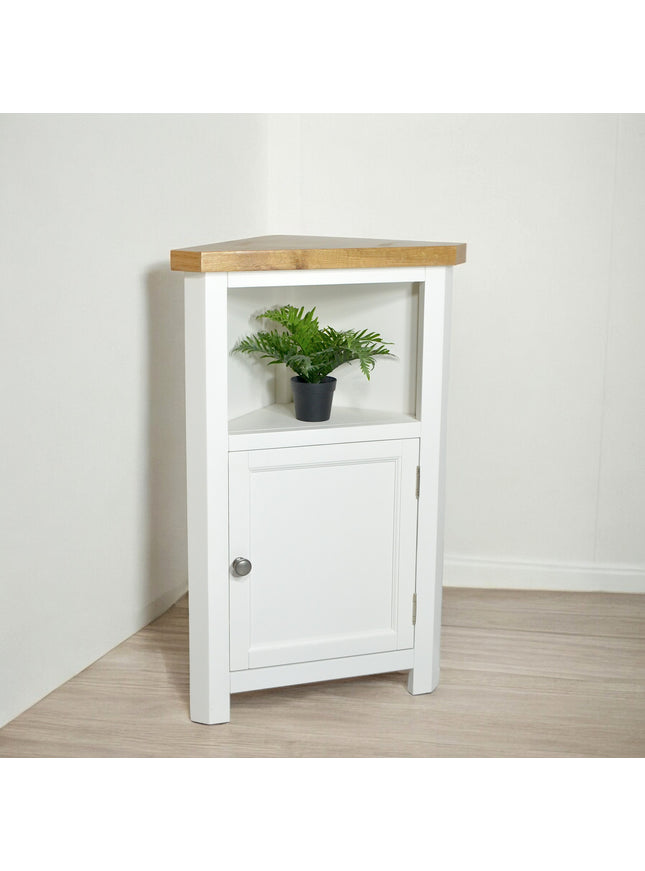 GROFurniture Snow White Tall Corner Cabinet,
