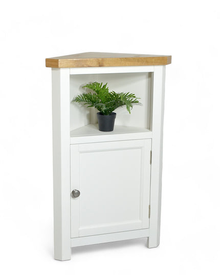 GROFurniture Snow White Tall Corner Cabinet,