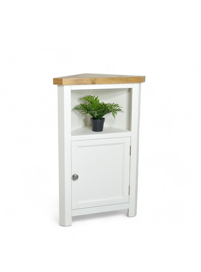 GROFurniture Snow White Tall Corner Cabinet,