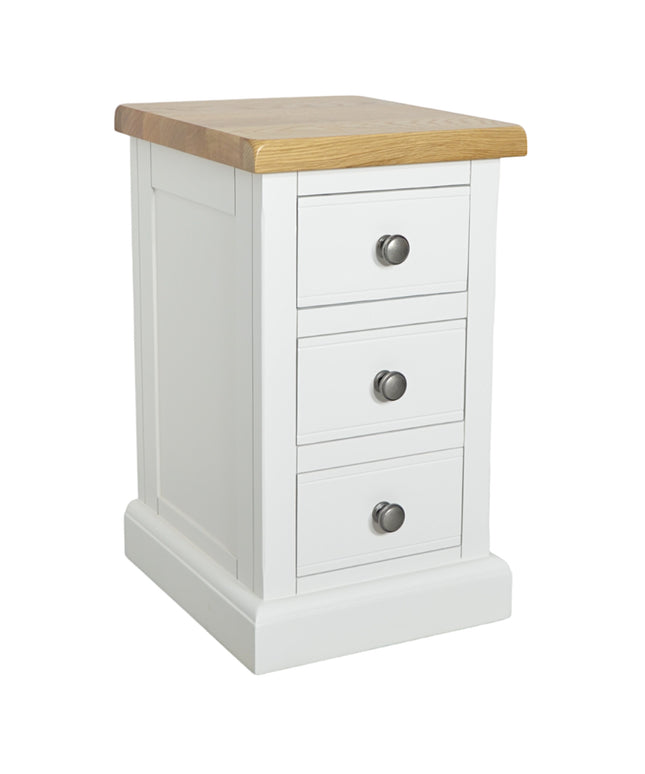 Snow White 3 Drawer Slim Bedside Table