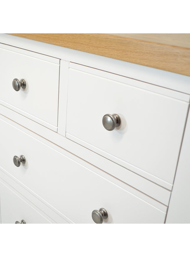 Snow White Medium 2 over 3 Chest of Drawers, Fully Assembled