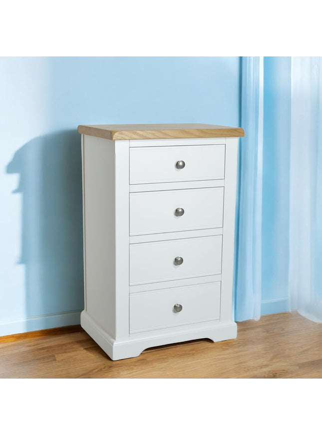Snow White Deep Chest OF Drawers, Fully Assembled
