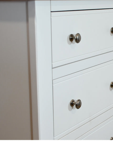 Snow White 4 Drawer Chest of Drawers with Oak Top