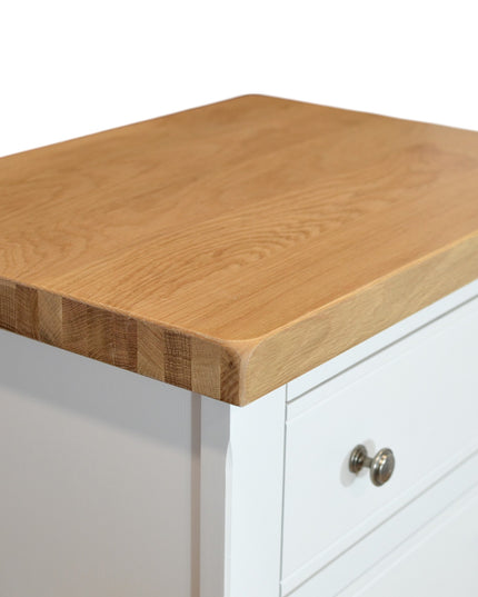 Snow White 4 Drawer Chest of Drawers with Oak Top