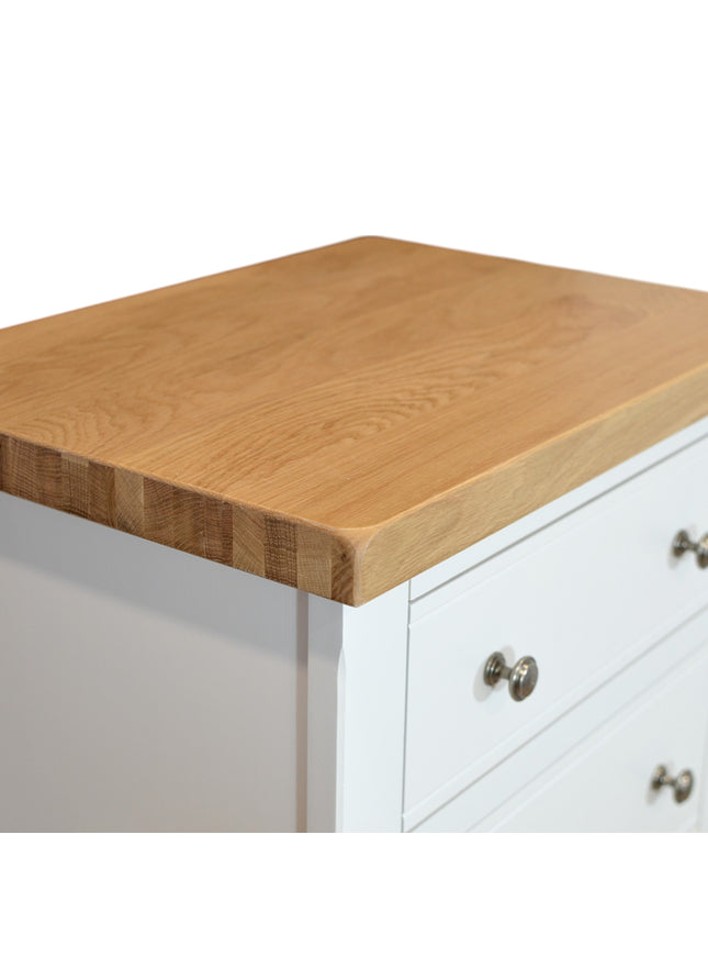 Snow White 4 Drawer Chest of Drawers with Oak Top