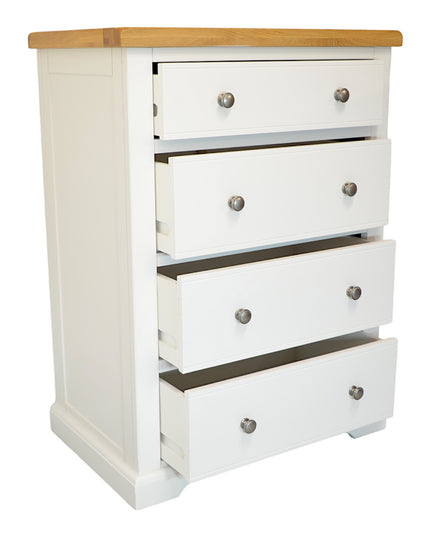 Snow White Chest of Drawers, 52cm Deep Drawers, Fully Assembled