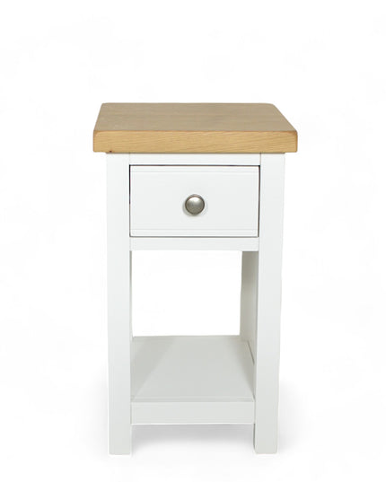 GROFurniture Solid Wood Snow White 1 Drawer Side Table