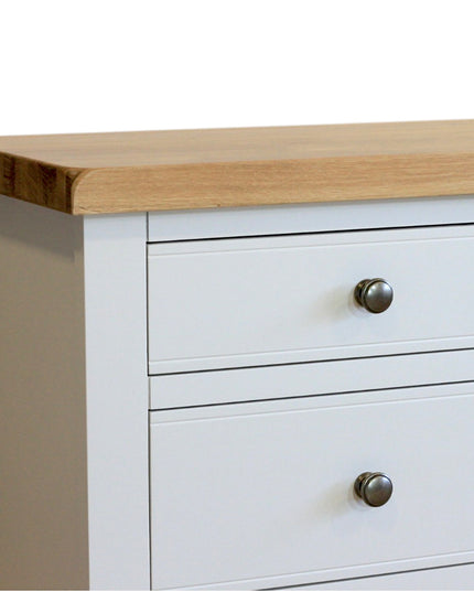 Snow White 6 Drawer Window Height Chest of Drawers, Fully Assembled