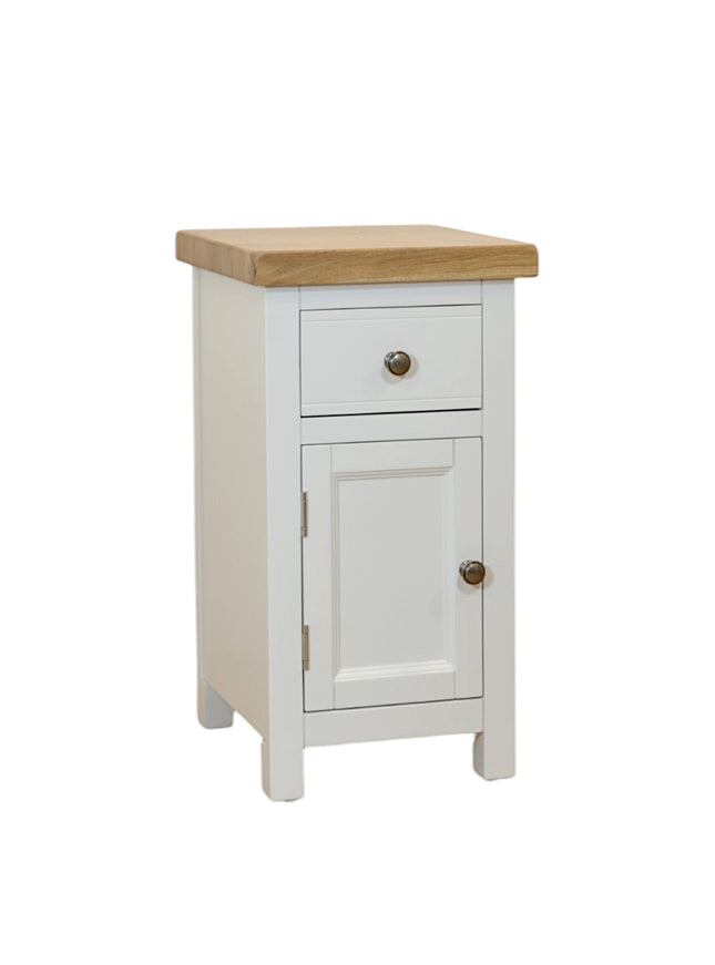 Snow White 1 Drawer Slim Bedside Table -Left Door