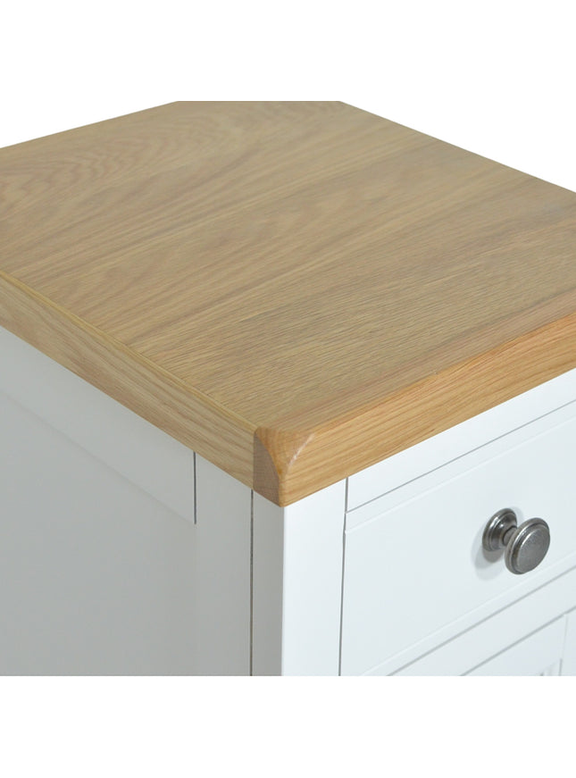 GROFurniture Solid Wood Snow White 1 Drawer Side Table