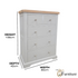 Tusk Grey Medium 2 over 3 Chest of Drawers, Fully Assembled Chest of Drawers, Painted Grey Chest of Drawers