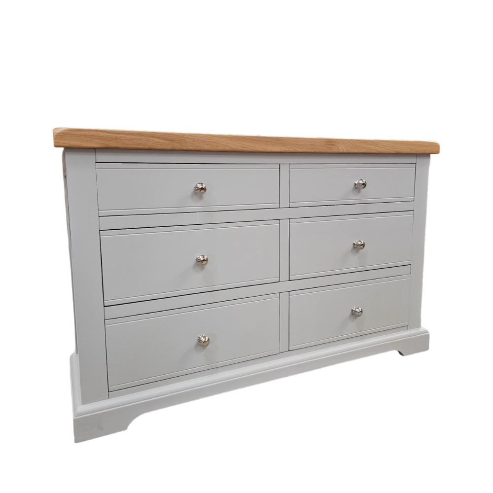 Tusk Grey Window Height Chest of Drawers, Fully Assembled Chest of Drawers, Painted Grey Chest of Drawers