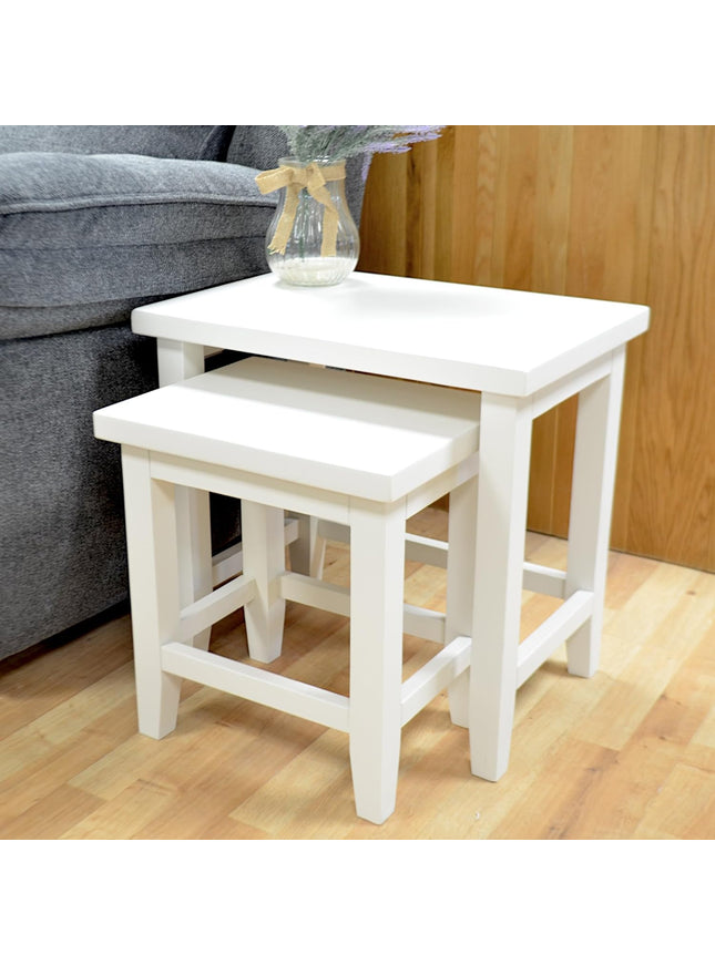 White Painted Nest of 2 Coffee Tables,  Ready Assembled