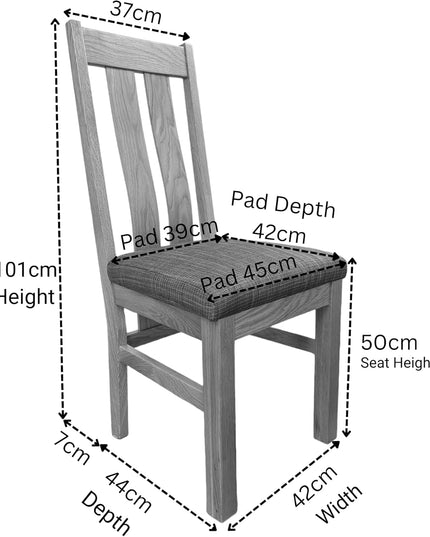 Elizabeth Oak Dining Chair With Teal Padding