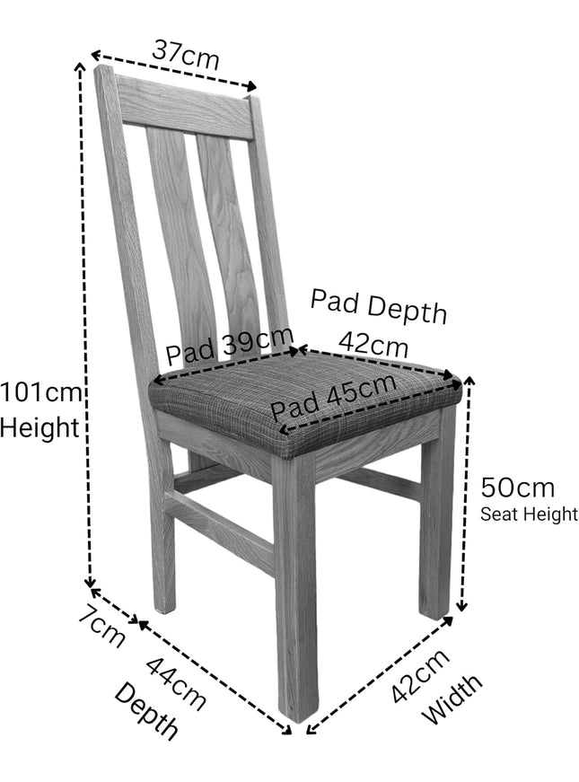 Elizabeth Oak Dining Chair With Teal Padding