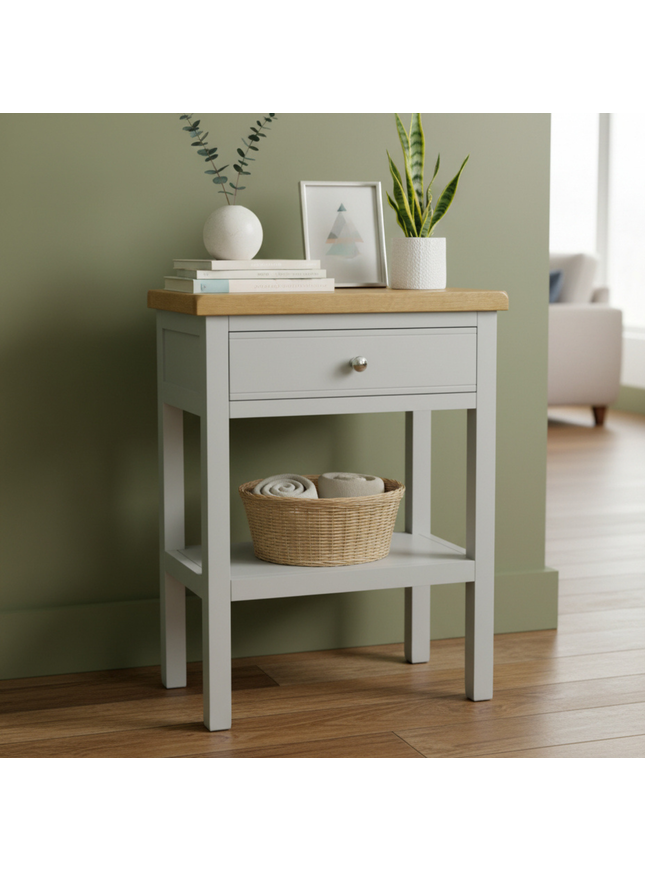 Cashmere Grey 1 Drawer Medium Console Table