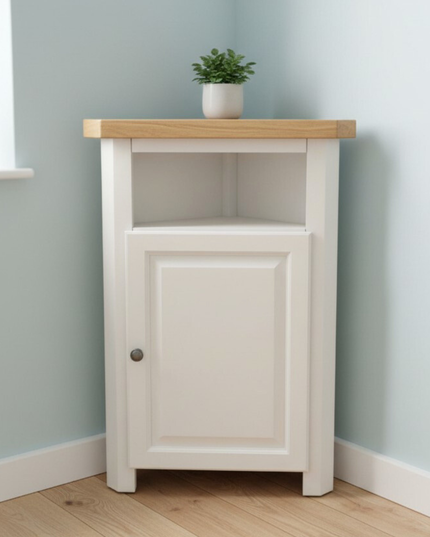 GROFurniture Snow White Tall Corner Cabinet,