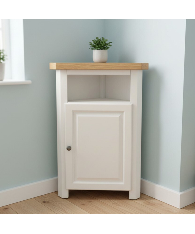 GROFurniture Snow White Tall Corner Cabinet,